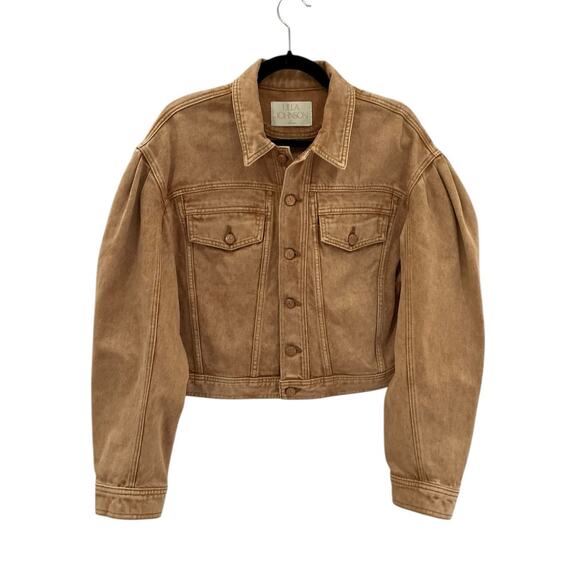 Ulla Johnson Cosette Jacket Stone Wash Denim Puff Sleeve Size Large Rare Runway - Picture 4 of 13